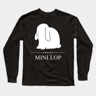 Mini Lop Rabbit White Silhouette Long Sleeve T-Shirt